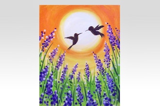 Virtual Paint Nite: Hummingbirds over Lavenders